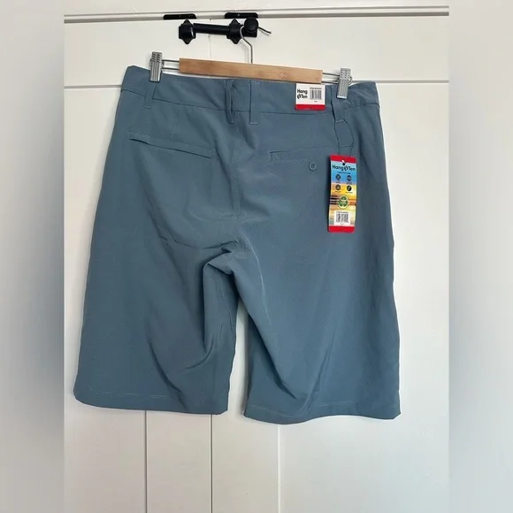 Hang Ten Hybrid Walking Shorts Sz 34 blue check Stretch Lightweight Golf new - Picture 3 of 7